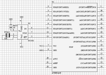 diyATMEGA48DS1302ɵĶʱϵͳ