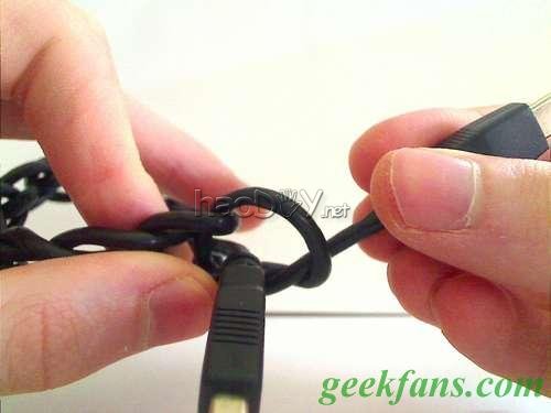 自制USB连接线化身手链