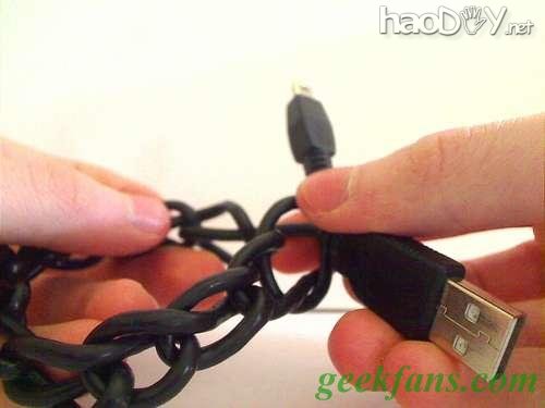 自制USB连接线化身手链