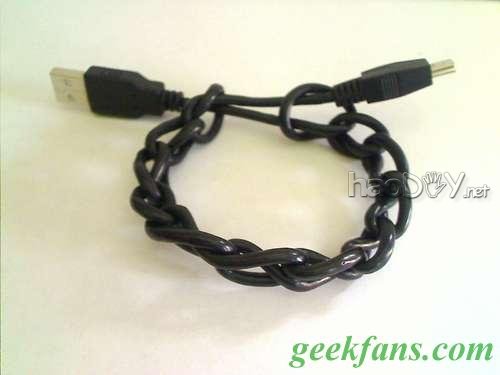 自制USB连接线化身手链
